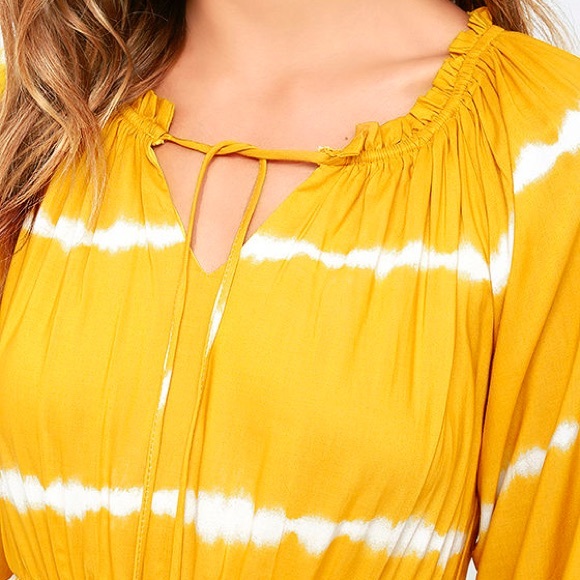 Lulus Power to the Peaceful Yellow Tie-Dye Dress - Picture 4 of 8